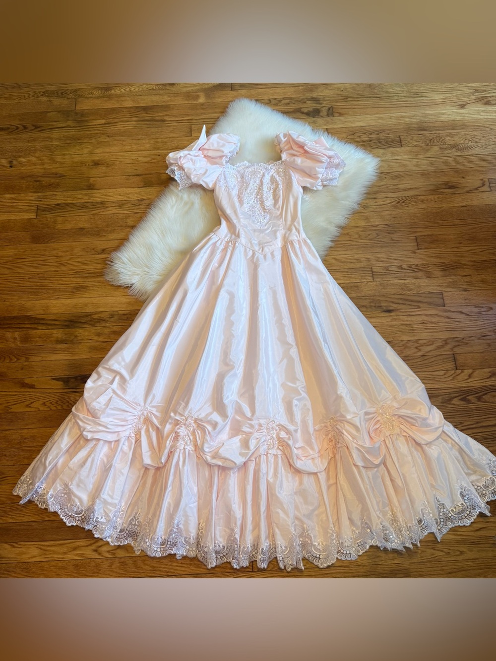 Vintage pink wedding dress